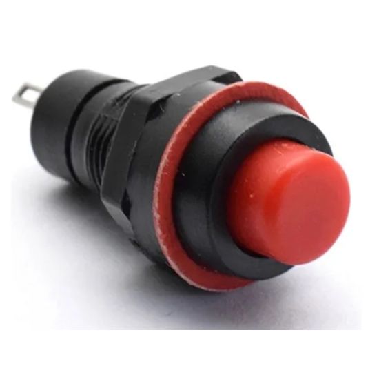 CHAVE PUSH BUTTON MEDIA C/TRAVA DS211 VERMELHA