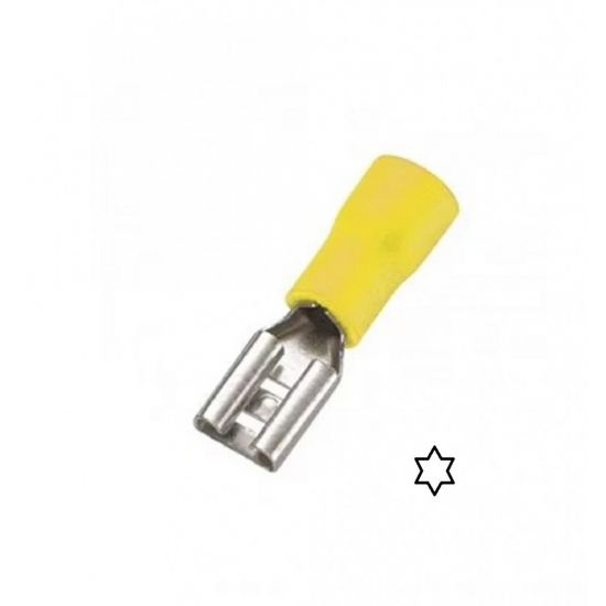 TERMINAL ENCAIXE FEMEA ISOLADO AMARELO B- 2,