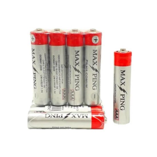 PILHA MAX AAA PALITO COMUM COM 4