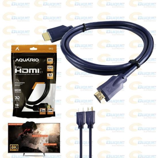 CABO HDMI 2 MTS 2.1 8K PONTA OURO 8K2 AQUARIO
