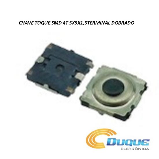 CHAVE TOQUE SMD 4T 5X5X1,5TERMINAL DOBRADO