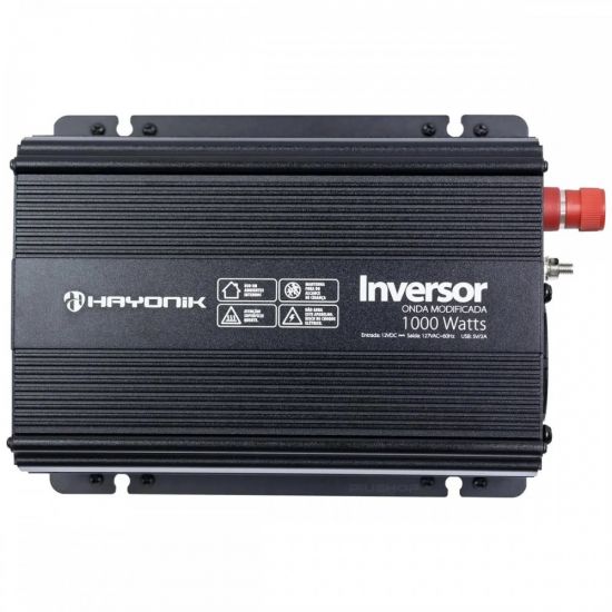 INVERSOR TENSAO 12V 110V 1000W ONDA MODIFICADA 5V HAYONIK