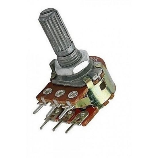 POTENCIOMETRO L15 A10K DUPLO S/CHAVE 6T 180º