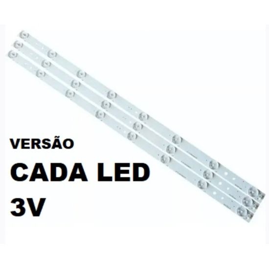 KIT 3 BARRAS LED PHILCO PH39F33DSG VERSAO CADA LED 3V