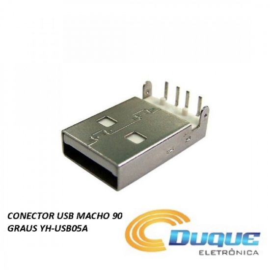 CONECTOR USB MACHO 90 GRAUS YH-USB05A