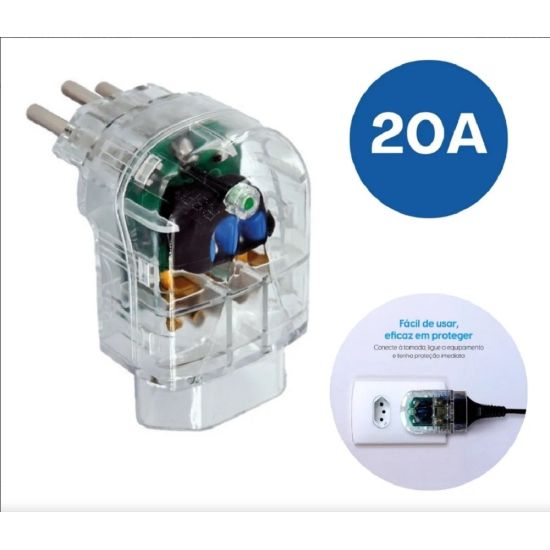 PROTETOR CONTRA SURTO ELETRICO ELGIN Protetor De Surtos E Raios 3 Pinos Dps Tomada 20a Bivolt
