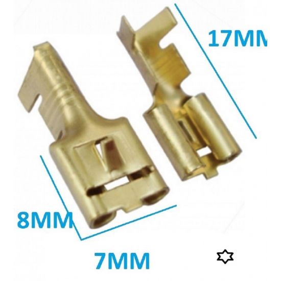TERMINAL ENCAIXE FEMEA 7MM C/TRAVA REF-135/DA-107 ($$$100)