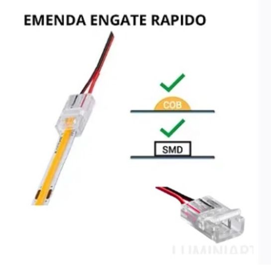 RABICHO PARA FITA DE LED 127V TIPO COB SMD ENGATE RAPIDO