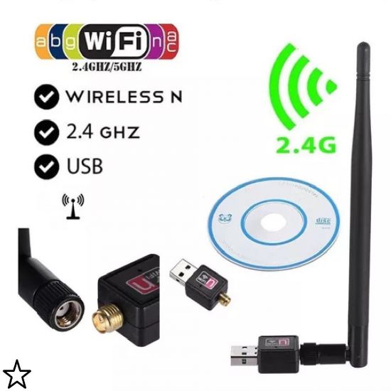 ADAPTADOR USB WIFI WIRELESS ANTENA 1200MBPS 11DB