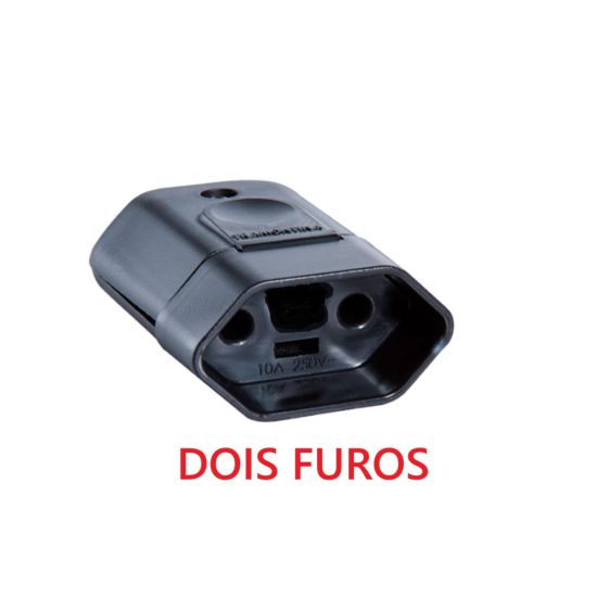 PINO JUNÇÃO FEMEA 2 PINOS 10A/250V PRETO TRAMONTINA