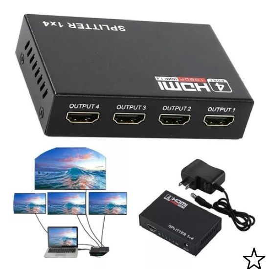 DIVISOR HDMI 1 ENTRADA 4 SAIDAS PEQUENO
