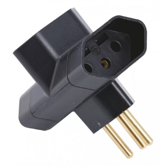 PINO T TRES SAIDAS 2P 10A 250V PRETO TRAMONTINA
