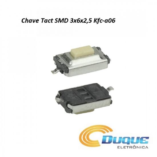CHAVE TOQUE SMD 2T 180º 3X6X2,5 KFC-A06-3X6X2,5