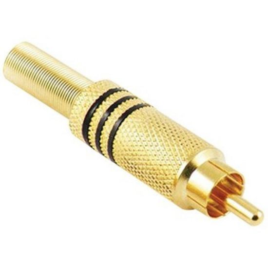 PLUG RCA MACHO METAL GOLD 6MM PT