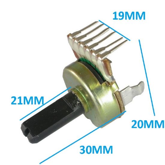 POTENCIOMETRO SOM B50K S/ CHAVE 6T 90° LINEAR