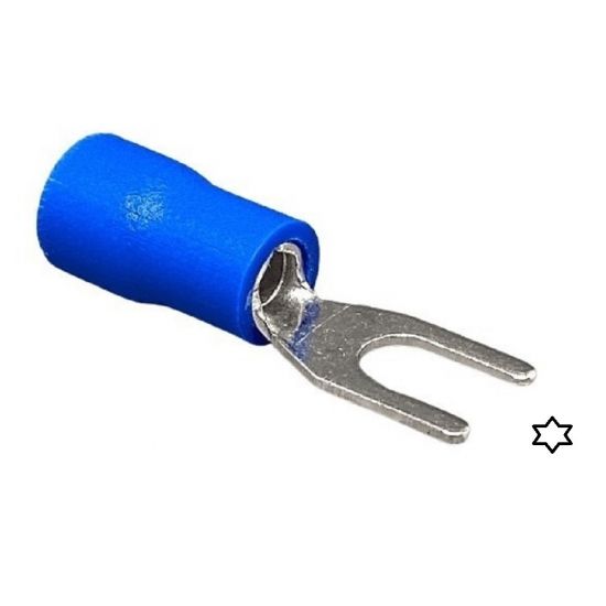 TERMINAL MACHO FORQUILHA PRE ISOLADO - AZUL 136/D