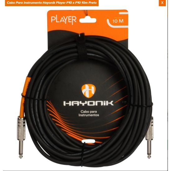 CABO GUITARRA P10 X P10 10 METROS HAYONIK CABO PARA INSTRUMENTOS MUSICAIS VIOLAO GUITARRA ETC