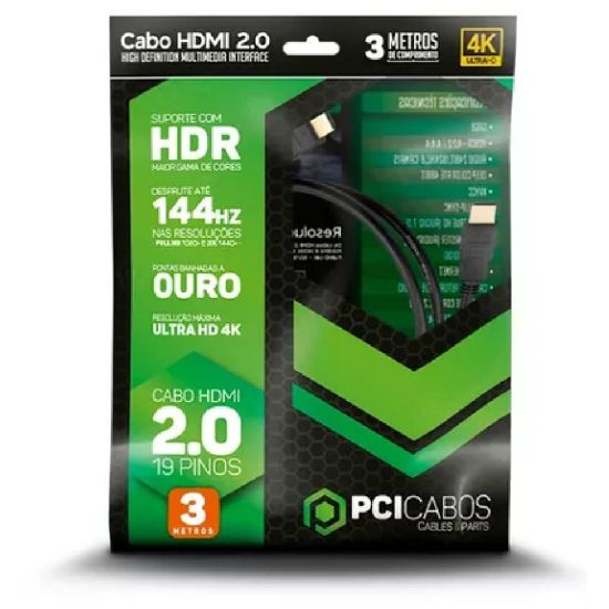 CABO HDMI  3 MTS 2.0 4K 19 PINOS PCI