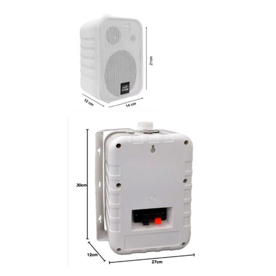CAIXA SOM AMBIENTE PASSIVA MXT MXK-25 PAR BRANCA 50W RMS CADA CAIXA