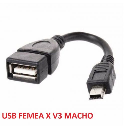 CABO USB A FEMEA X MINI USB V3 OTG 10 CM