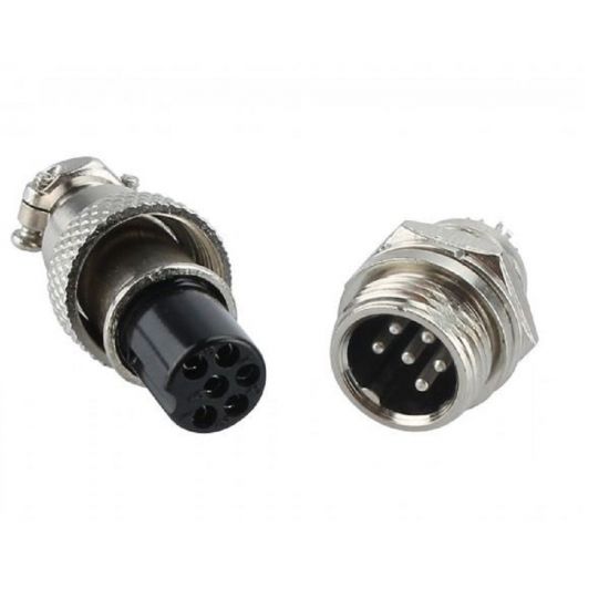 CONECTOR CIRCULAR MIKE 6 VIAS MACHO E FEMEA CONECTOR COM PORCA E TRAVAMENTO