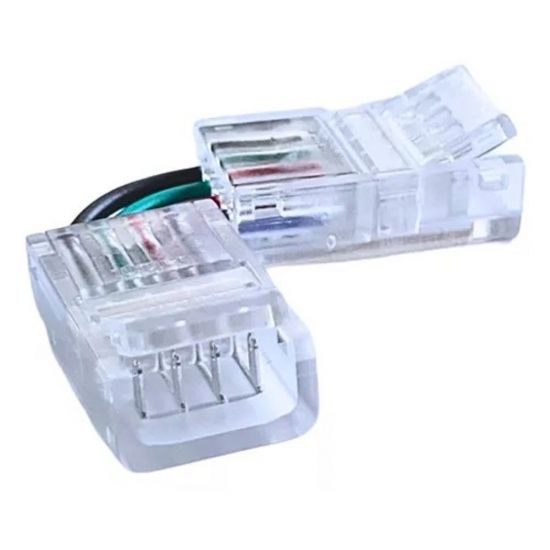 EMENDA FITA LED 10MM RGB 4 VIAS EM L