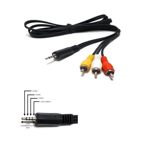 CABO P2 4C X 3RCA 1,5MT GND/VIDEO/AUDIO/AUDIO