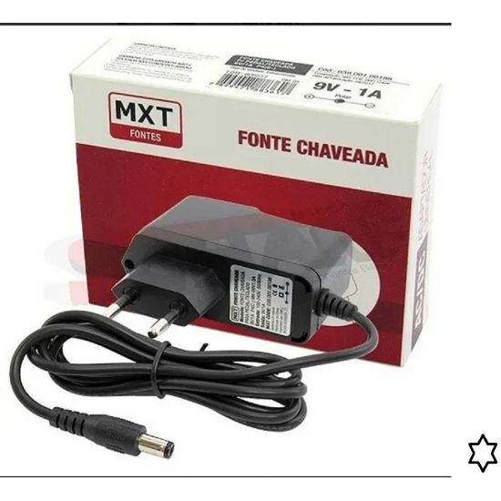 FONTE  9V 1A CHAVEADA MXT