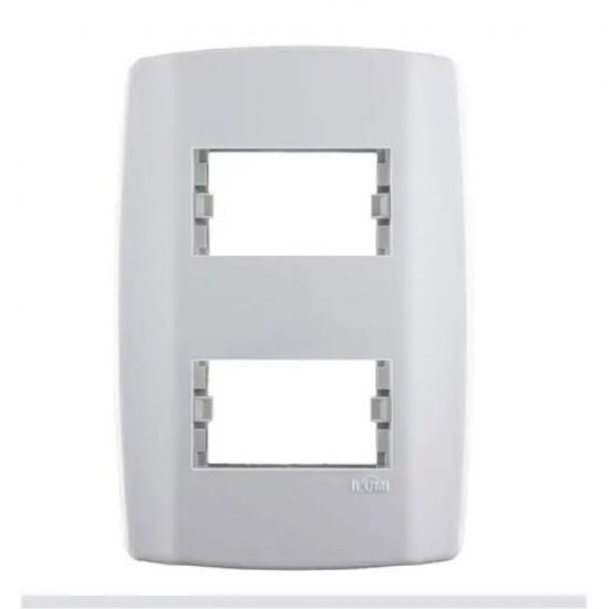 PLACA 4X2 COM SUPORTE  2 MODULO BRANCO