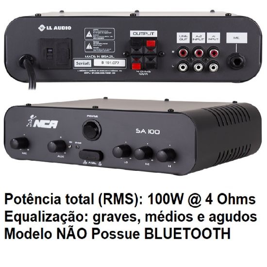 AMPLIFICADOR SOM AMBIENTE SA100 NCA  AUDIO