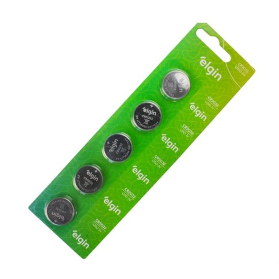 BATERIA CR2032 LITHIUM UNITARIO 3V ELGIN preço unitario embalagem padrão cartela com 5 peças