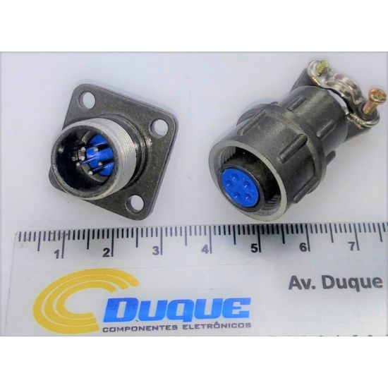 CONECTOR CIRCULAR MICRO 5 VIAS  MACHO E FEMEA