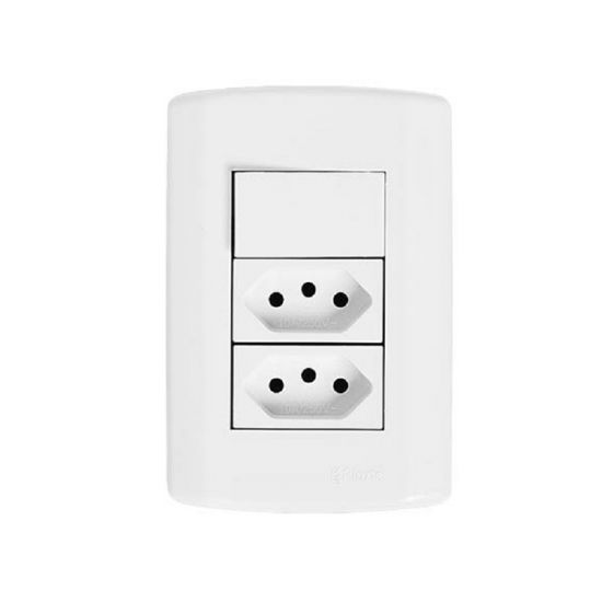 INTERRUPTOR 1 TECLA SIMPLES+2 TOMADAS 10A
