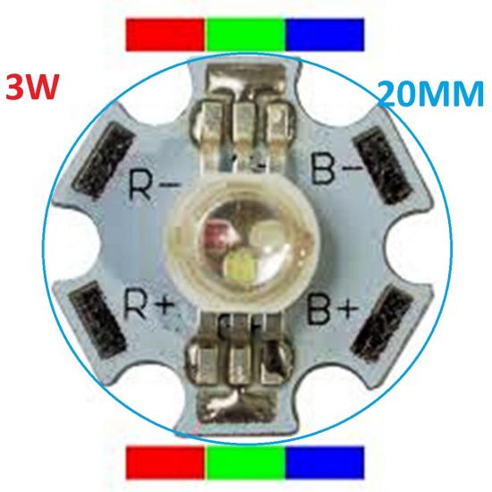LED 3W RGB COM DISSIPADOR