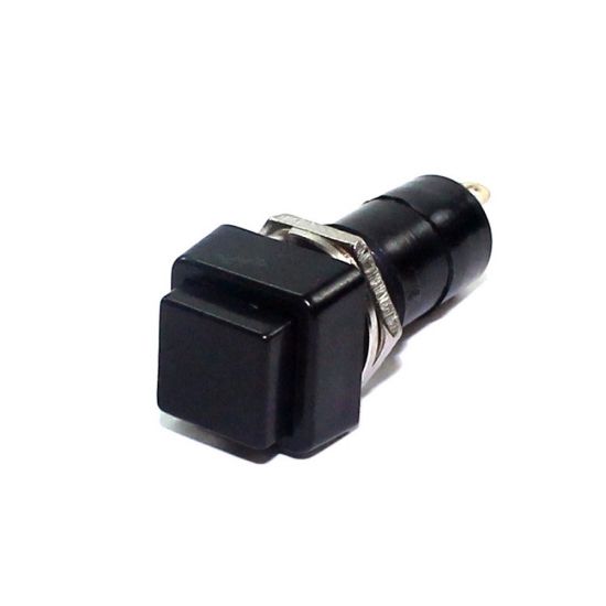 CHAVE PUSH BUTTON QUADRADA S/TRAVA PBS-12B PRETA
