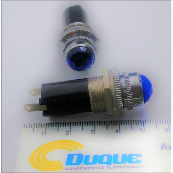 LAMPADA SINALIZADORA OLHO BOI 220V  AZUL