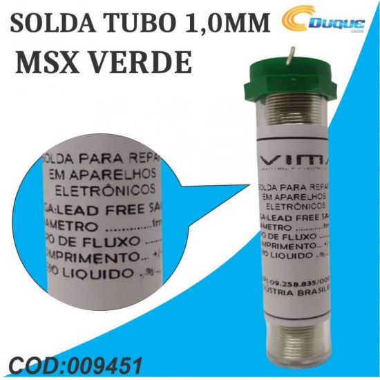 SOLDA TUBO 1,0MM MSX VERDE
