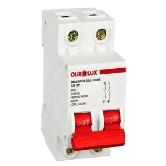 DISJUNTOR DINN 2X20 A OUROLUX