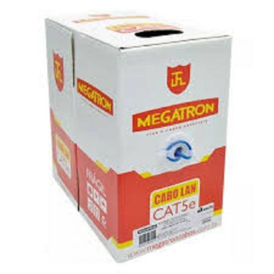 CABO LAN 4 PARES CAT 5E COBRE AZ MEGATRON CX305 ($$$305) CABO REDE HOMOLOGADO 100% COBRE