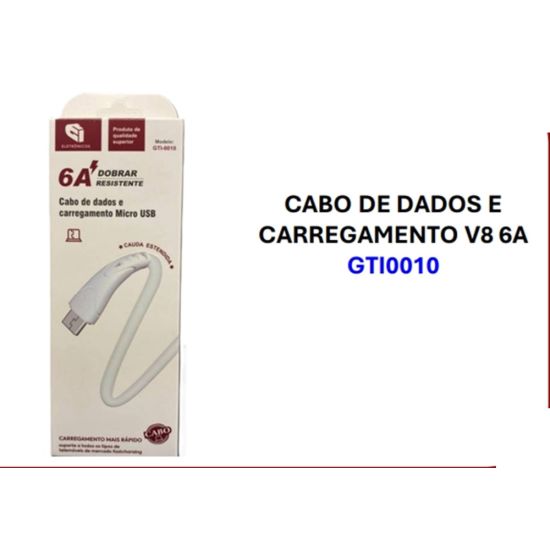 CABO CELULAR TIPO GTI-0010 MICRO USB V8 6A