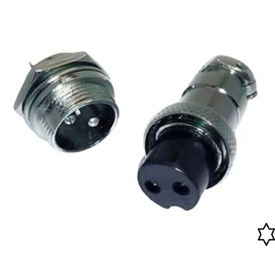 CONECTOR CIRCULAR MIKE 2 VIAS MACHO E FEMEA