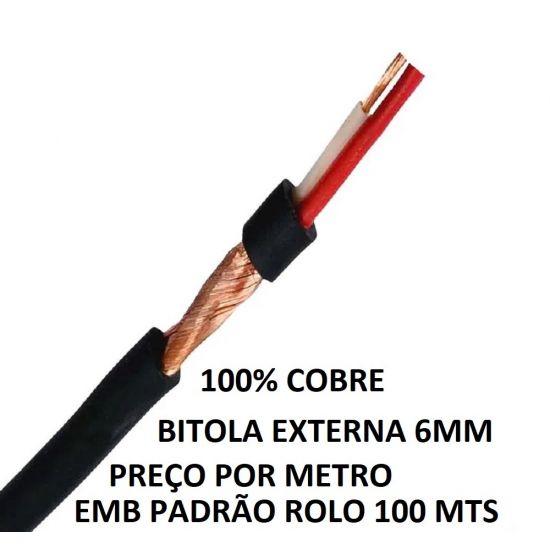 FIO AUDIO MICROFONE STEREO 2X0,20 IMFAP CAPA 6MM ($$$100)