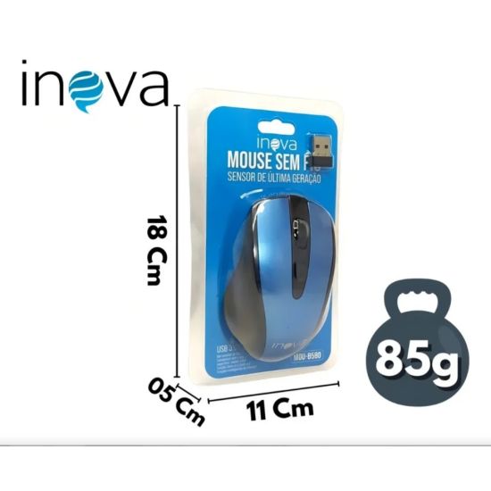 MOUSE SEM FIO  UTILIZA PILHAS AAA MOU-8580