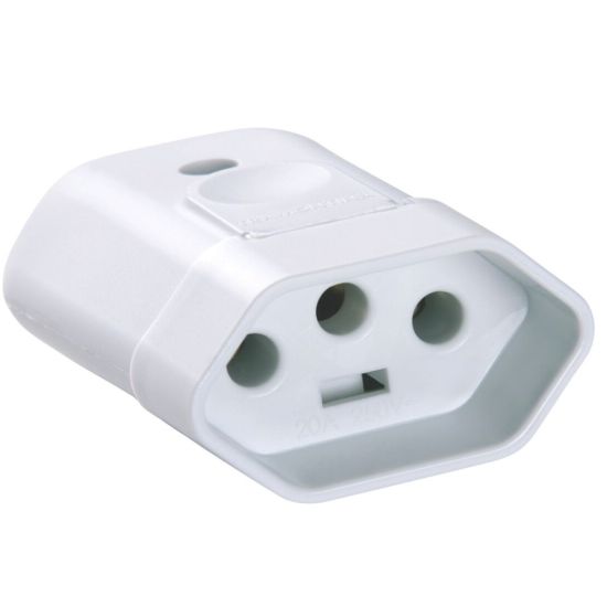 PINO JUNÇÃO FEMEA BRANCO 3P 10A 250V TRAMONTINA - UNITARIO
