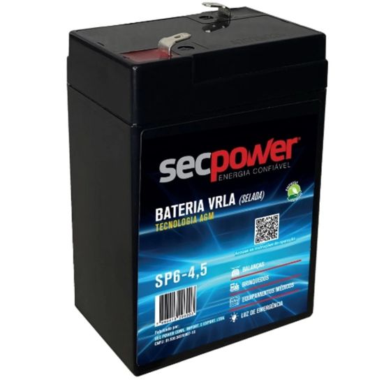 BATERIA SELADA 6V 4,5A VRLA AGM6 SECPOWER
