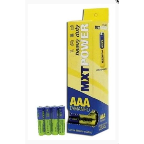 PILHA PALITO AAA COMUM TUBO COM 40 ( PALITO) MXT PILHA ZINHO AAA
