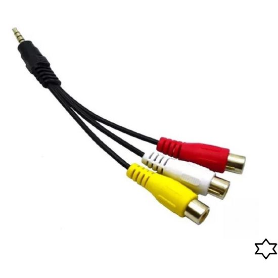 CABO P3 ESTEREO X 3RCA FEMEA 16CM   P2 4C X 3 RCA FEMEA