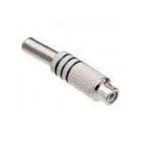 PLUG RCA FEMEA METAL NIQUEL 6MM PT