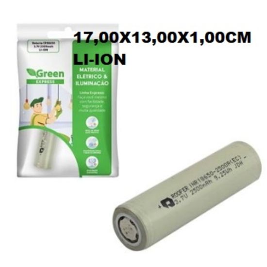 BATERIA CR18650 3,7V 2500MAH LI-ION 17,00X13,00X1,00CM