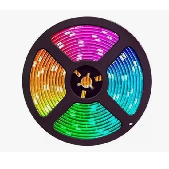 FITA LED 3528 5 METROS IP65 60 LED POR METRO RGB FITA SILOCANA ADESIVA 3M SEM CONTROLADOR